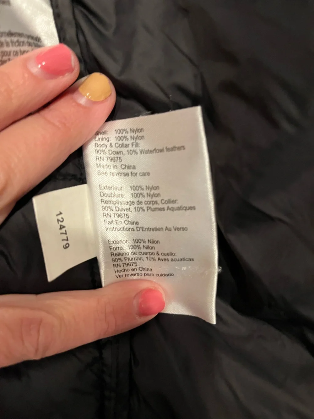Michael Kors Black Packable Down Jacket with Gold Logo